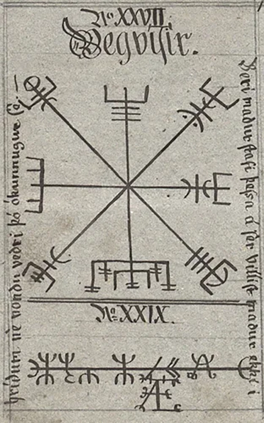 Norse Symbols Vegvisir Symbol Wikimedia