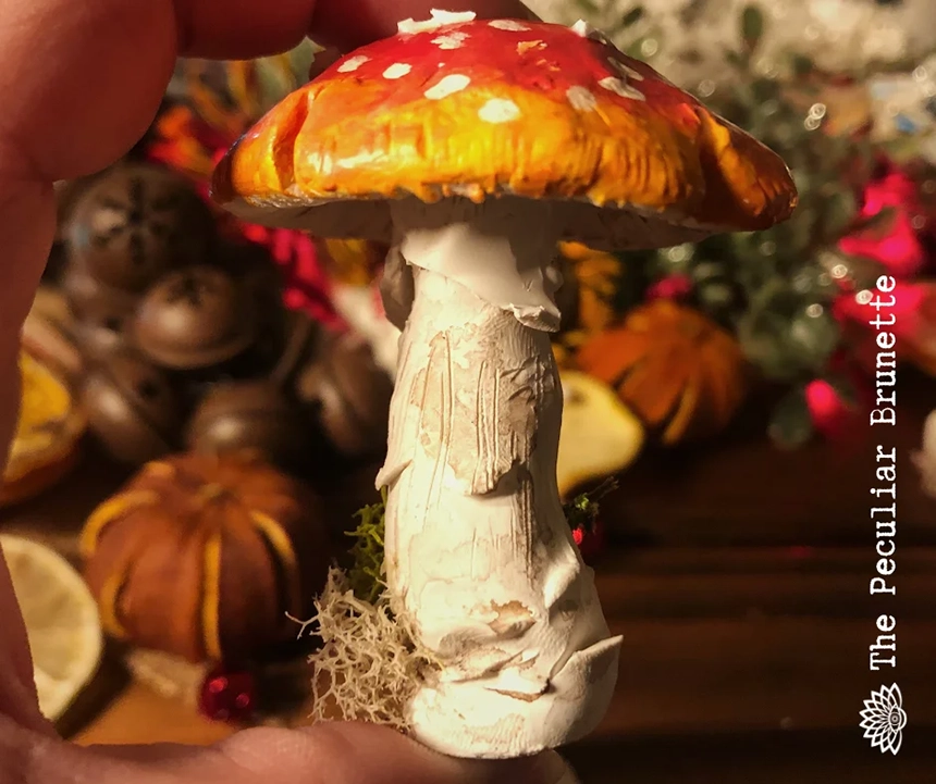 My Yule Tree Mushroom Decorations